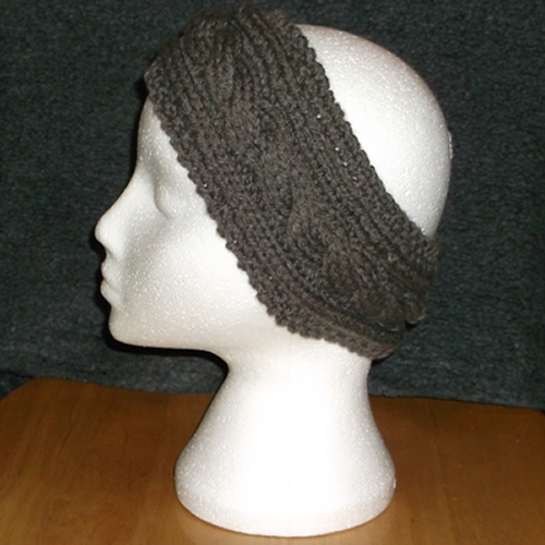 Gray Cable headband handmade and sold by Longhaired Jewels