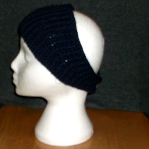 Navy bobbles headband handmade and sold by Longhaired Jewels
