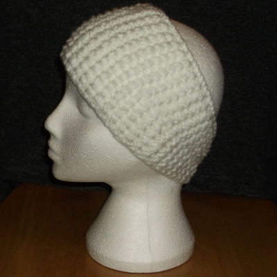 White bobbled headband handmade and sold by Longhaired Jewels