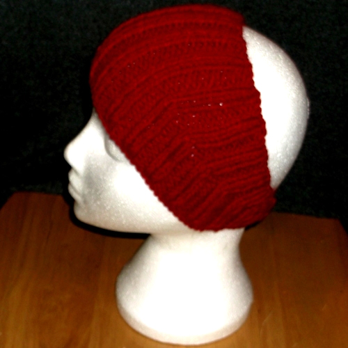 Ribbed Claret headband handmade and sold by Longhaired Jewels