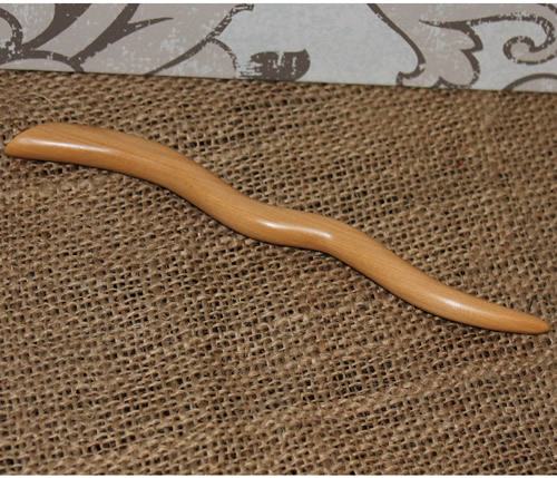 Lemonwood wavy hairstick - handmade in the UK and supplied by Longhaired Jewels