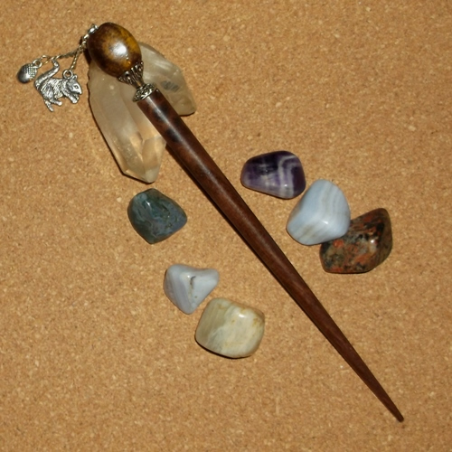Acorn hairstick handmade by Longhaired Jewels
