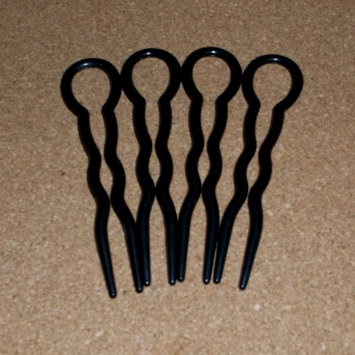 Acrylic wavy hair pins supplied by Longhaired Jewels