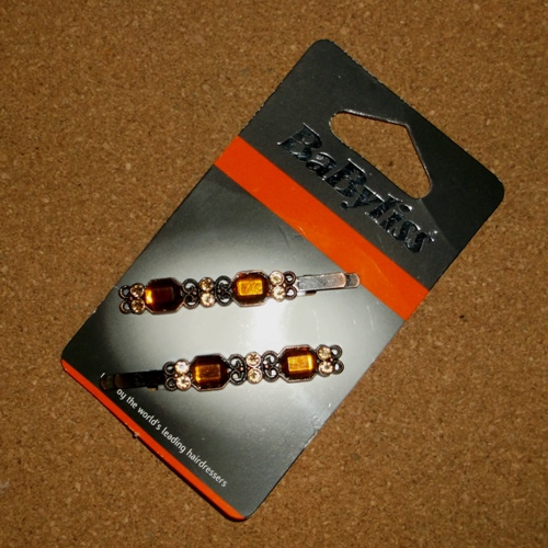 Babyliss amber diamante antique look clip supplied by Longhaired Jewels