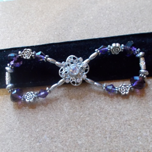 Amethyst infinity barrette supplied by Longhaired Jewels