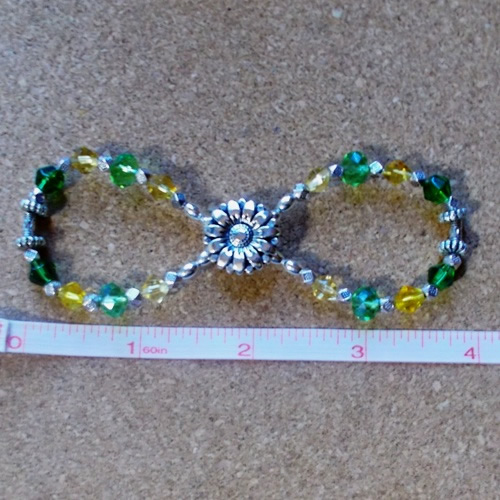 Springtime Infinity Barrette handmade by Longhaired Jewels