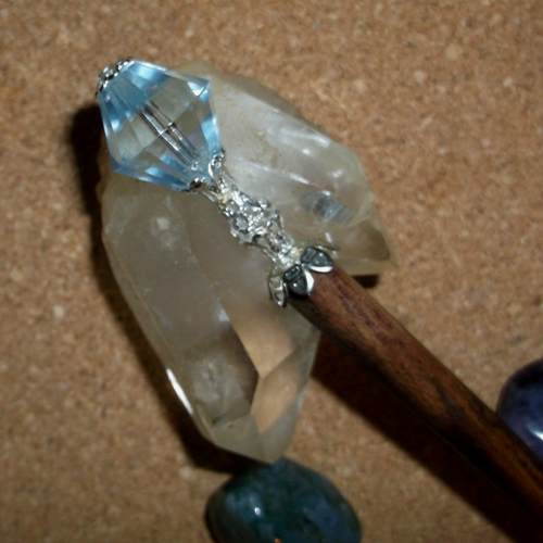 Glacier Blue hairstick handmade by Longhaired Jewels