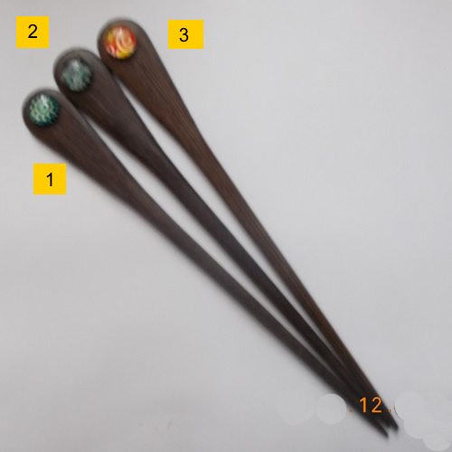 Paddle hairsticks with Cabochon beads